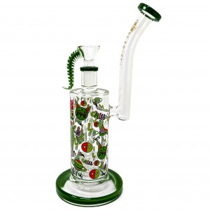 On Point Glass - 10" Meowgical Mushrooms, Chill Cat Vibes Playful Water Pipe - [GB781]